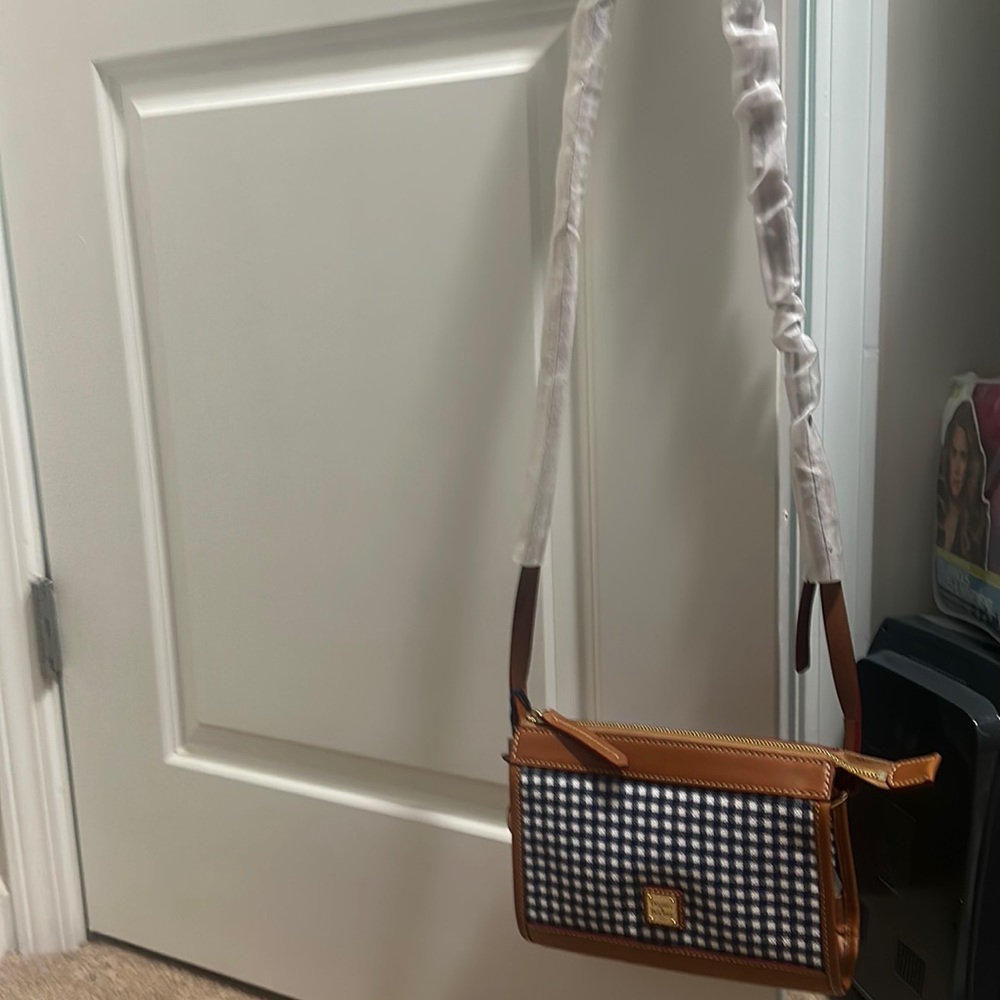 Genuine New Dooney & Bourke Blue Gingham Handbag